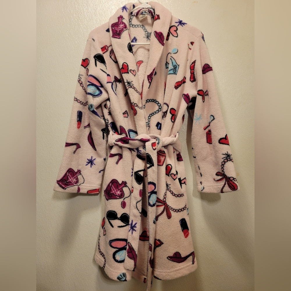 Chic Makup Glam Girlie Pink Patterned Robe